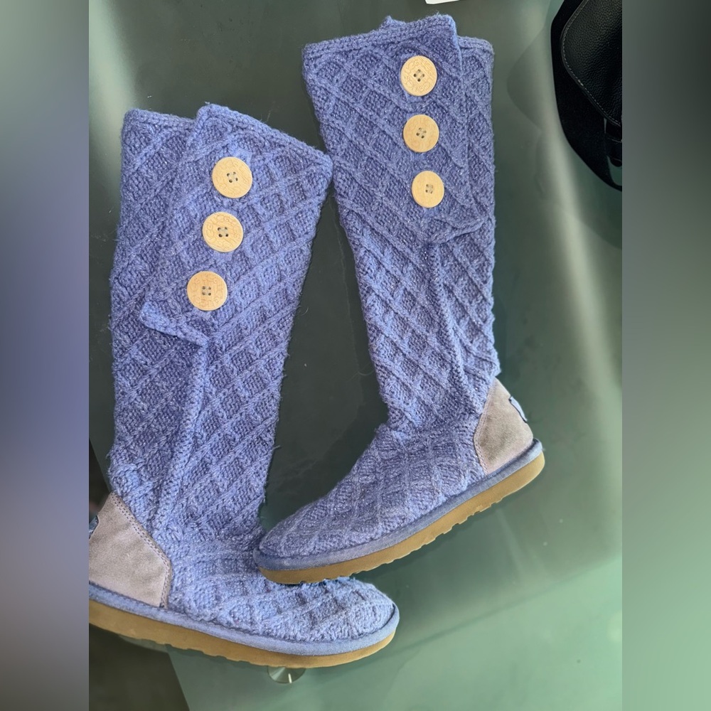 UGG Lavender Knit Boots with Sparkle